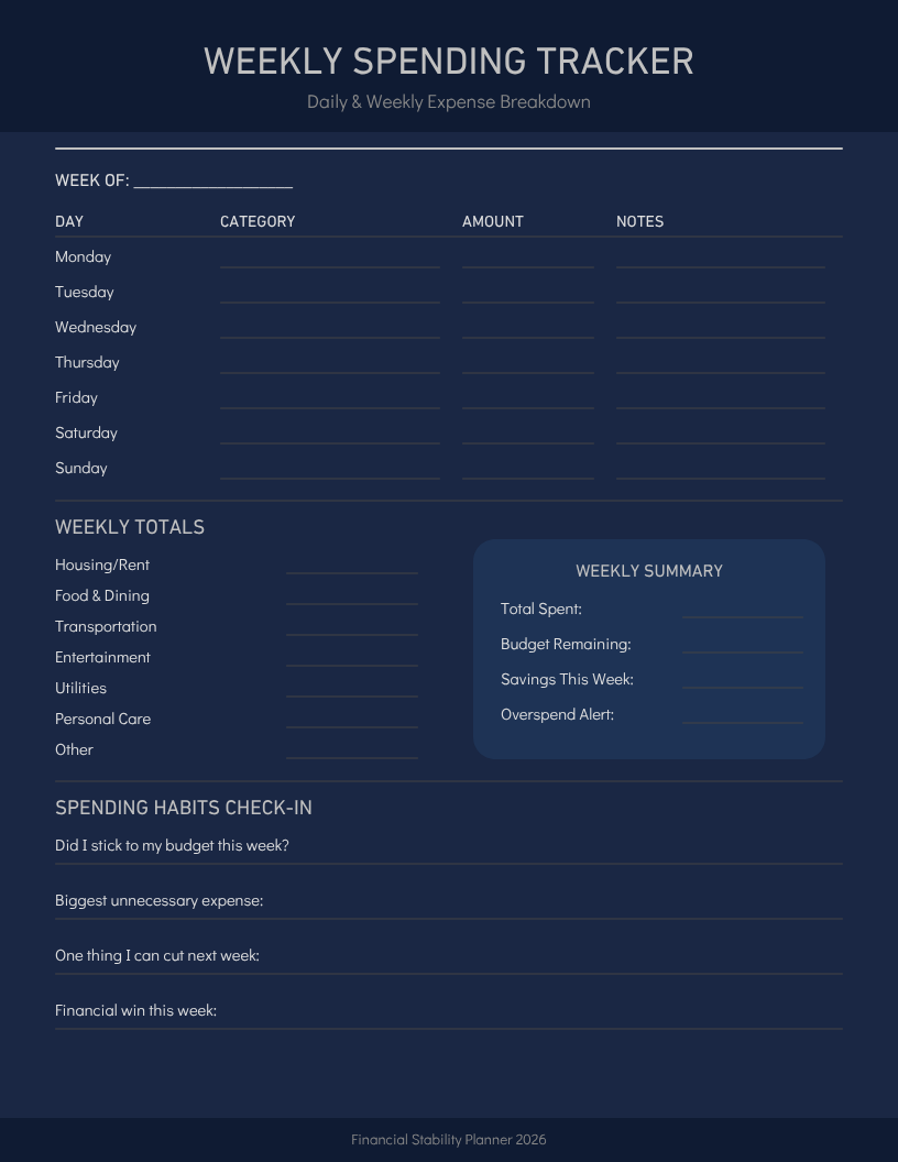 Financial Stability Planner